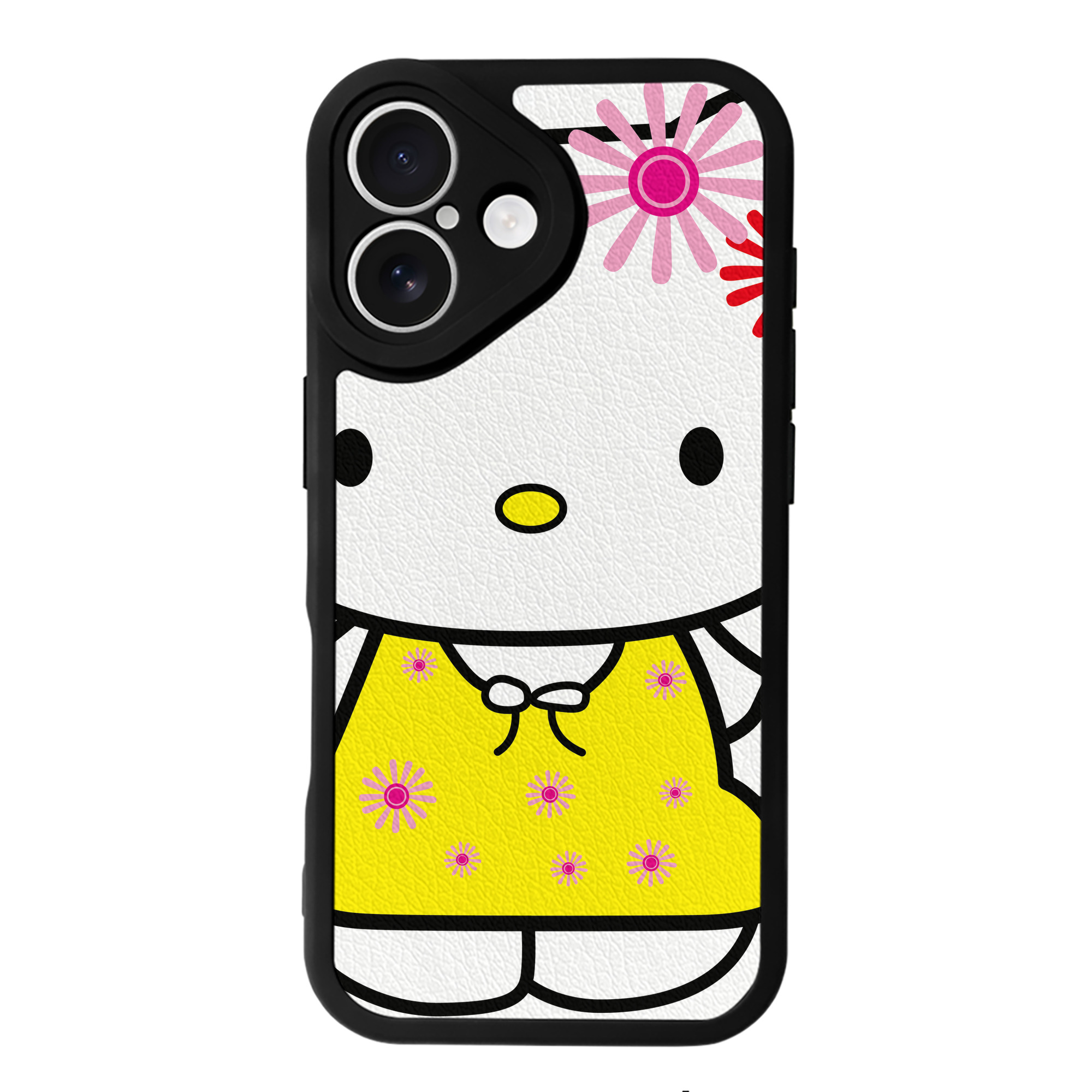 （画像用） Hello Kitty ハローキティ 【iPhone 16シリーズ対応】シリコンスマホケース（レザー調） 材質：シリコン